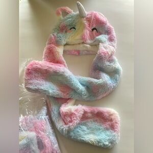 Claire's Pastel Plush Scarf with Star Accents